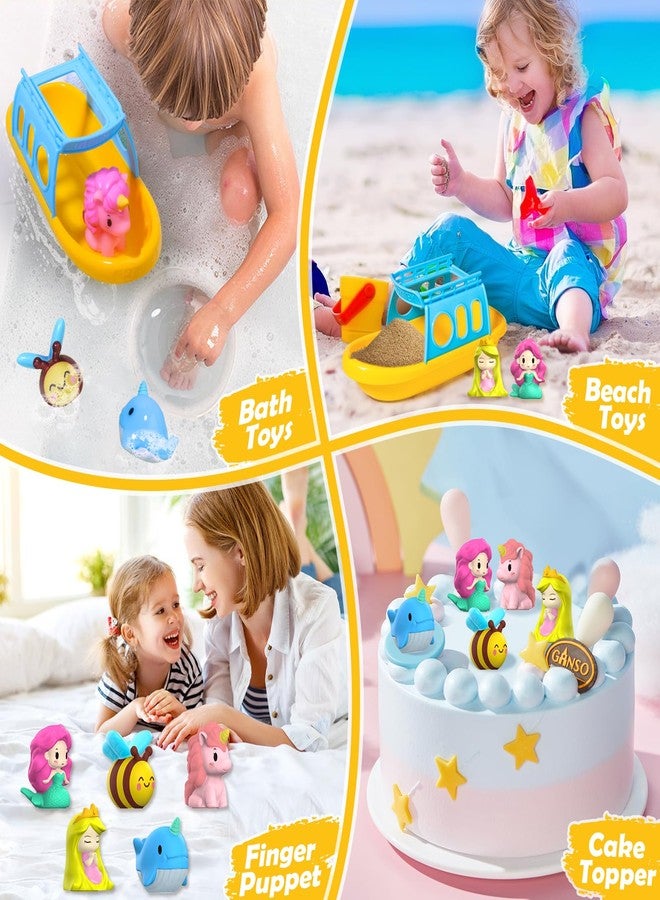 Oriate Mermaid Princess Finger Puppets Bath Toys(5 PCS) for Kids Toddlers 1-3 with Bath Boat, Baby Bathtub Shower Toys, Animal Whale Bee, Floating Water Beach Pool Toys - Image 4